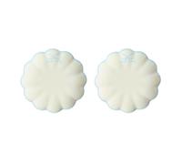 OHS 2 Pack Bow Scalloped Melamine Plates 11 Inch Serving Plates, Blue/White