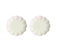 OHS 2 Pack Bow Scalloped Serving Plates 11 Inch Melamine Plates, Pink/White