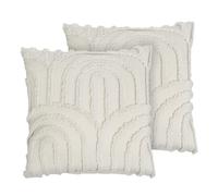 OHS 2 Pack Cushion Covers 45 x 45cm, Super Soft Decorative Tufted Arch Design Neutral Tone Throw Pillow Covers with Invisible Zipper For Sofa Bed Livingroom, Stone