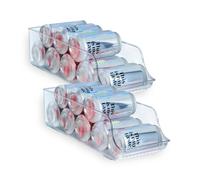 OHS 2 Pack Fridge Can Dispenser Stackable Drinks Can Holder Storage, Clear