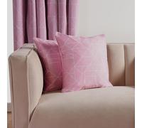 OHS 2 Pack Geo Matte Velvet Cushion Covers in Pink | Size: 45 cm x 45 cm OHS Pink 45 cm x 45 cm