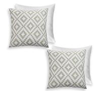 OHS 2 Pack Geometric Cushion Filled Water Resistant Outdoor Garden in Green | Size: 45 cm x 45 cm OHS Green 45 cm x 45 cm