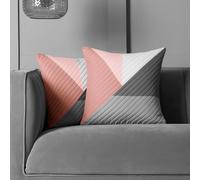 OHS 2 Pack Geometric Pinsonic Cushion Covers - 45 x 45cm in Pink | Size: 45 cm x 45 cm OHS Pink 45 cm x 45 cm