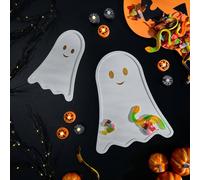 OHS 2 Pack Ghost Shaped Bamboo Plate Halloween Serving Tray Platter in White OHS White 2 Pack