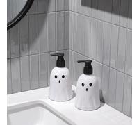 OHS 2 Pack Halloween Ghost Hand Soap Dispenser Pump Bottles, White | Halloween Decorations Plastic Handwash Dispenser Bottle Washing Up Liquid Dispenser Lotion Bottles with Pump Easy Refillable