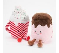 OHS 2 Pack Hot Chocolate & Marshmallow Plush Microwavable Heat Pad, Multi