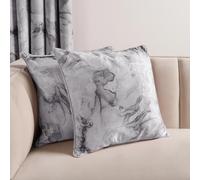 OHS 2 Pack Marble Matte Velvet Cushion Covers in Light Grey | Size: 45 cm x 45 cm OHS Light Grey 45 cm x 45 cm