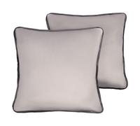 OHS 2 Pack Matte Velvet Piped Cushion Covers, Grey - 45 X 45Cm