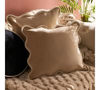 OHS 2 Pack Matte Velvet Scallop Edge Cushion Covers Home Decor Set