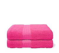 Ohs 2 Pack Of 100% Cotton Bath Sheet, 90 X 150Cm - Bright Pink