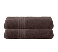 Ohs 2 Pack Of 100% Cotton Bath Sheet, 90 X 150Cm - Chocolate