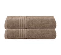 Ohs 2 Pack Of 100% Cotton Bath Sheet, 90 X 150Cm - Mocha