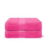 Ohs 2 Pack Of 100% Cotton Bath Towel, 70 X 115Cm - Bright Pink