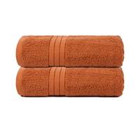 Ohs 2 Pack Of 100% Cotton Bath Towel, 70 X 115Cm - Burnt Orange
