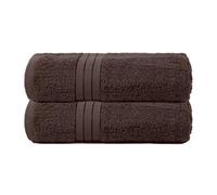 Ohs 2 Pack Of 100% Cotton Bath Towel, 70 X 115Cm - Chocolate