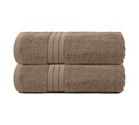 Ohs 2 Pack Of 100% Cotton Bath Towel, 70 X 115Cm - Mocha