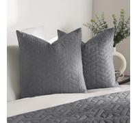 OHS 2 Pack of Pinsonic Cushion Covers Home Living Luxury in Charcoal | Size: 45 cm x 45 cm OHS Charcoal 45 cm x 45 cm