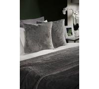 OHS 2 Pack of Waffle Fleece Square Cushion Covers in Charcoal | Size: 45 cm x 45 cm OHS Charcoal 45 cm x 45 cm