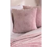 OHS 2 Pack of Waffle Fleece Square Cushion Covers in Light Pink | Size: 45 cm x 45 cm OHS Light Pink 45 cm x 45 cm