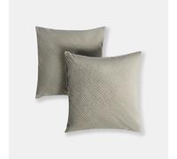 OHS 2 Pack Pleated Velvet Cushion Covers with Invisible Zipper in Grey | Size: 45 cm x 45 cm OHS Grey 45 cm x 45 cm