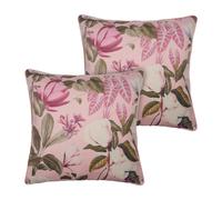 OHS 2 Pack Printed Floral Cushion Covers Home Decor Set in Pink | Size: 45 cm x 45 cm OHS Pink 45 cm x 45 cm