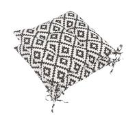 OHS 2 Pack Seat Pads Garden Chair Cushions, Water Resistant Geometric Indoor Outdoor Cushions with Ties for Garden Furniture Bistro Chairs Kitchen Dining Chair Cushions, Grey/White