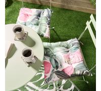 OHS 2 Pack Seat Pads Water Resistant Garden Chairs Cover Outdoor Cushions in Pink | Size: 40 cm x 40 cm OHS Pink 40 cm x 40 cm