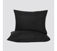OHS 2 Pack Soft Microfibre Wrinkle Resistant Housewife Pillowcases in Black | Size: Standard Pillow Case OHS Black Standard Pillow Case