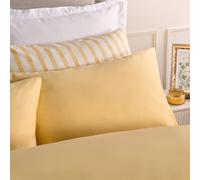 OHS 2 Pack Soft Microfibre Wrinkle Resistant Housewife Pillowcases in Lemon | Size: Standard Pillow Case OHS Lemon Standard Pillow Case