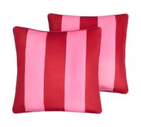 OHS 2 Pack Stripe Cushion Covers Home Decor Set in Pink | Size: 45 cm x 45 cm OHS Pink 45 cm x 45 cm