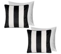 OHS 2 Pack Stripe Matte Velvet Filled Cushion Covers in White | Size: 45 cm x 45 cm OHS White 45 cm x 45 cm