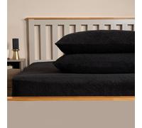 OHS 2 Pack Thermal Teddy Fleece Pillowcase Cover in Black | Size: Standard Pillow Case OHS Black Standard Pillow Case