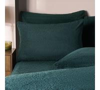 OHS 2 Pack Thermal Teddy Fleece Pillowcase Cover in Dark Green | Size: Standard Pillow Case OHS Dark Green Standard Pillow Case