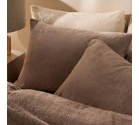 OHS 2 Pack Thermal Teddy Fleece Pillowcase Cover in Light Brown | Size: Standard Pillow Case OHS Light Brown Standard Pillow Case