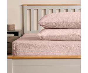 OHS 2 Pack Thermal Teddy Fleece Pillowcase Cover in Light Pink | Size: Standard Pillow Case OHS Light Pink Standard Pillow Case