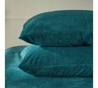 OHS 2 Pack Thermal Teddy Fleece Pillowcase Cover in Teal | Size: Standard Pillow Case OHS Teal Standard Pillow Case