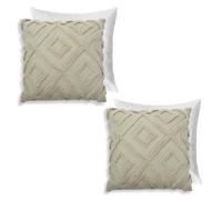 OHS 2 Pack Tufted Arch Filled Cushion Cover, Sage - 45 X 45Cm