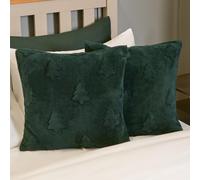 OHS 2 Pack Tufted Winter Tree Cushion Covers, Green - 45X45Cm