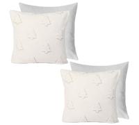 OHS 2 Pack Tufted Winter Tree Filled Cushion Covers, Cream - 45X45Cm