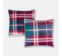 OHS 2 Pack Winsford Check Decorative Square Cushion Covers, Burgundy | Size: 45 cm x 45 cm OHS Burgundy 45 cm x 45 cm
