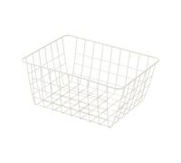 OHS 2 Pack Wire Basket Storage Small Kitchen Veg Basket Freezer Bin, Cream