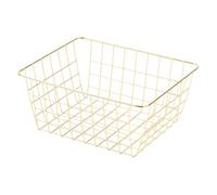 OHS 2 Pack Wire Storage Basket Small Kitchen Veg Rack Freezer Baskets, Gold