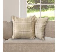 OHS 2 Pack Woven Check Cushion Covers Printed Soft in Light Green | Size: 45 cm x 45 cm OHS Light Green 45 cm x 45 cm