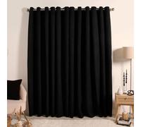OHS 2 Panel Blackout Curtains Bedroom Black, Super Soft Boucle Fabric Thermal Insulated Eyelet Curtains for Living Room with Blackout Coating Back Layer, 66" x 72"