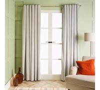 OHS 2 Panel Grey Velvet Curtains Eyelet for Bedroom, Soft Blackout Curtains for Living Room Decorative Piped Edge Thermal Insulated Curtain Window Treatment, 66" x 90"