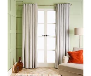 OHS 2 Panel Grey Velvet Curtains Eyelet for Bedroom, Soft Blackout Curtains for Living Room Decorative Piped Edge Thermal Insulated Curtain Window Treatment, 90" x 90"