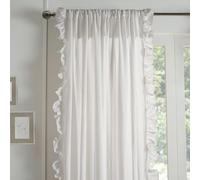 OHS 2 Panel Voile Curtains, White Net Curtains For Windows Frill Detail Sheer Light-Filtering Slot Top Voile Curtain For Living Room & Bedroom - 55 x 87