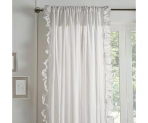 OHS 2 Panel Voile Curtains, White Net Curtains For Windows Frill Detail Sheer Light-Filtering Slot Top Voile Curtain For Living Room & Bedroom - 55 x 87