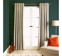 OHS 2 Panels Velvet Curtains for Bedroom, Super Soft Luxurious Thermal Insulated Curtain Light Blocking Room Darkening Living Room Thermal Eyelet Curtains 66" x 54", Natural