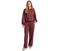 OHS 2 Piece Outfits Women Bubble Hem Hoodie & Jogger loungewear, Burgundy